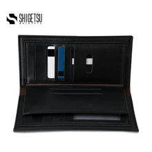 Load image into Gallery viewer, Shigetsu AIZU Long Leather Wallet  for men card holder short bifold wallet gift for men