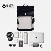 Load image into Gallery viewer, Shigetsu BEPPU Block Leather Backpack for School laptop bag office bag