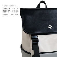 Load image into Gallery viewer, img Shigetsu FUJI Block Leather Backpack for School laptop bag