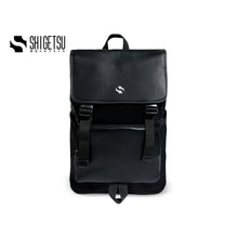 Load image into Gallery viewer, img Shigetsu FUJI Block Leather Backpack for School laptop bag