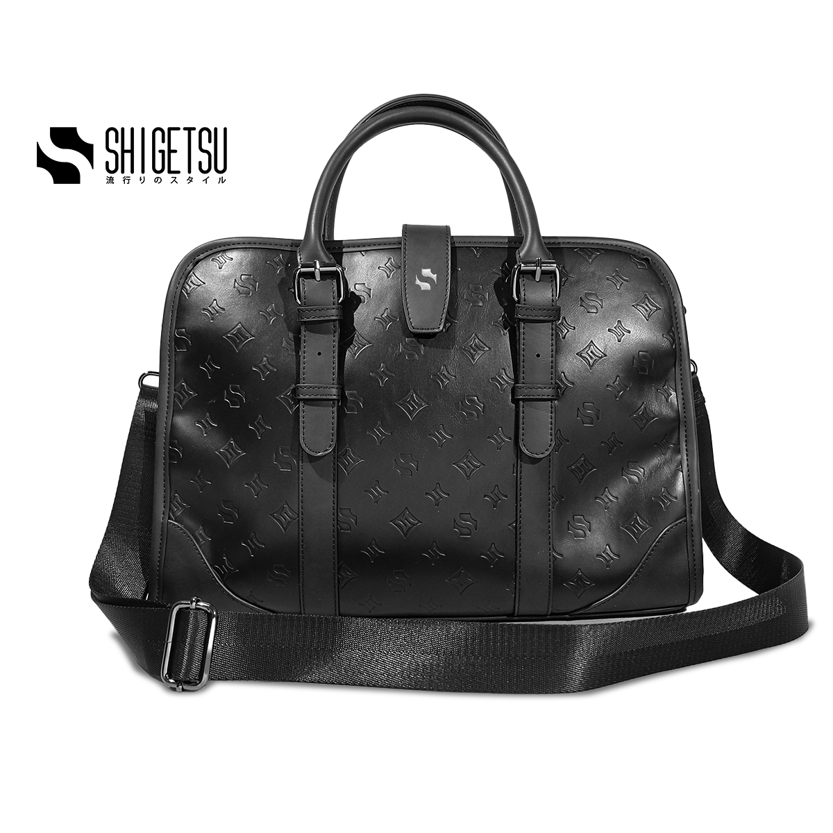 Shigetsu NAGANO Debossed Monogram Office Bag for School for Men