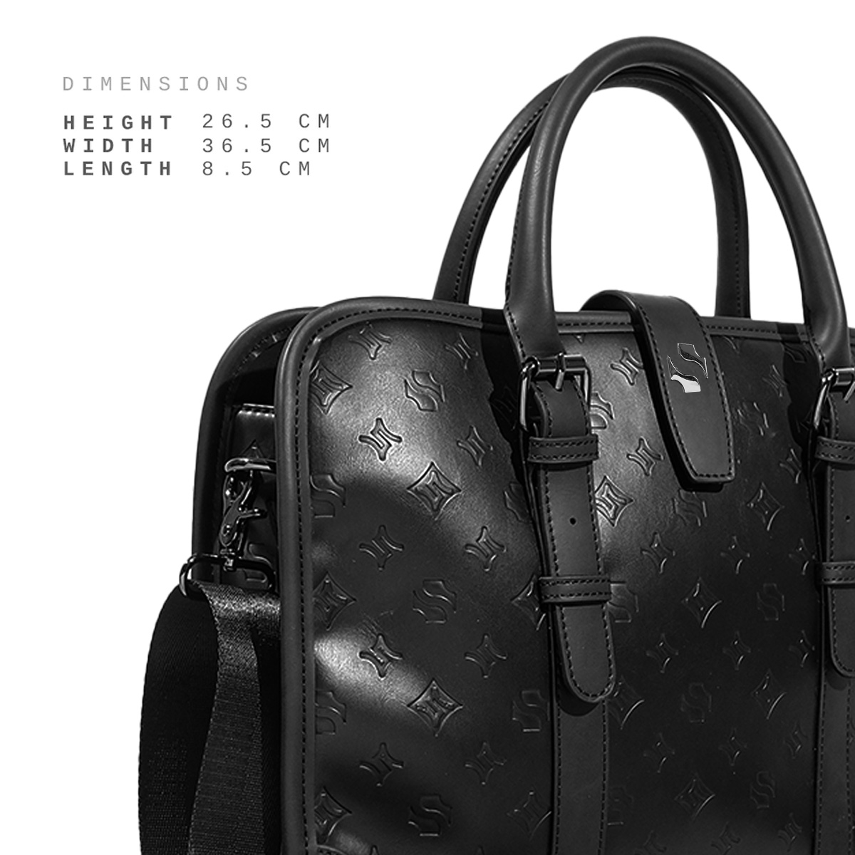 Shigetsu NAGANO Debossed Monogram Office Bag for School for Men