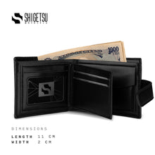 Load image into Gallery viewer, Shigetsu UENO Leather Wallet with button lock  for men card holder short bifold wallet gift for men